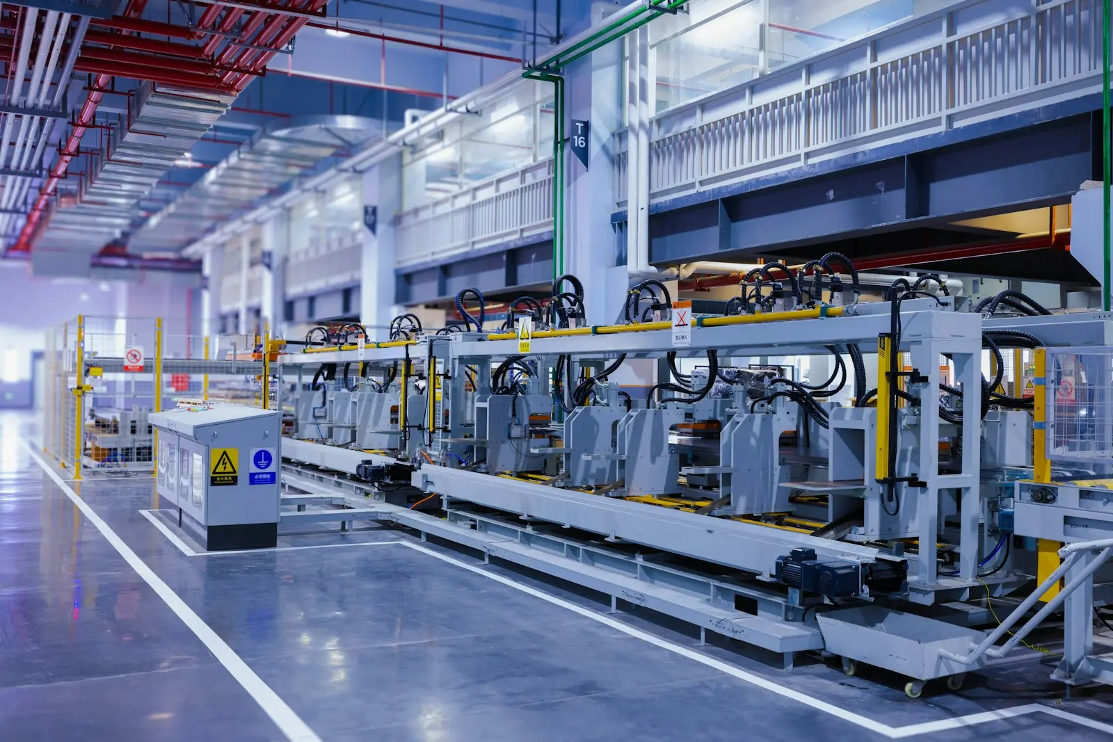 Special-purpose machine being assembled on an OEM shop floor