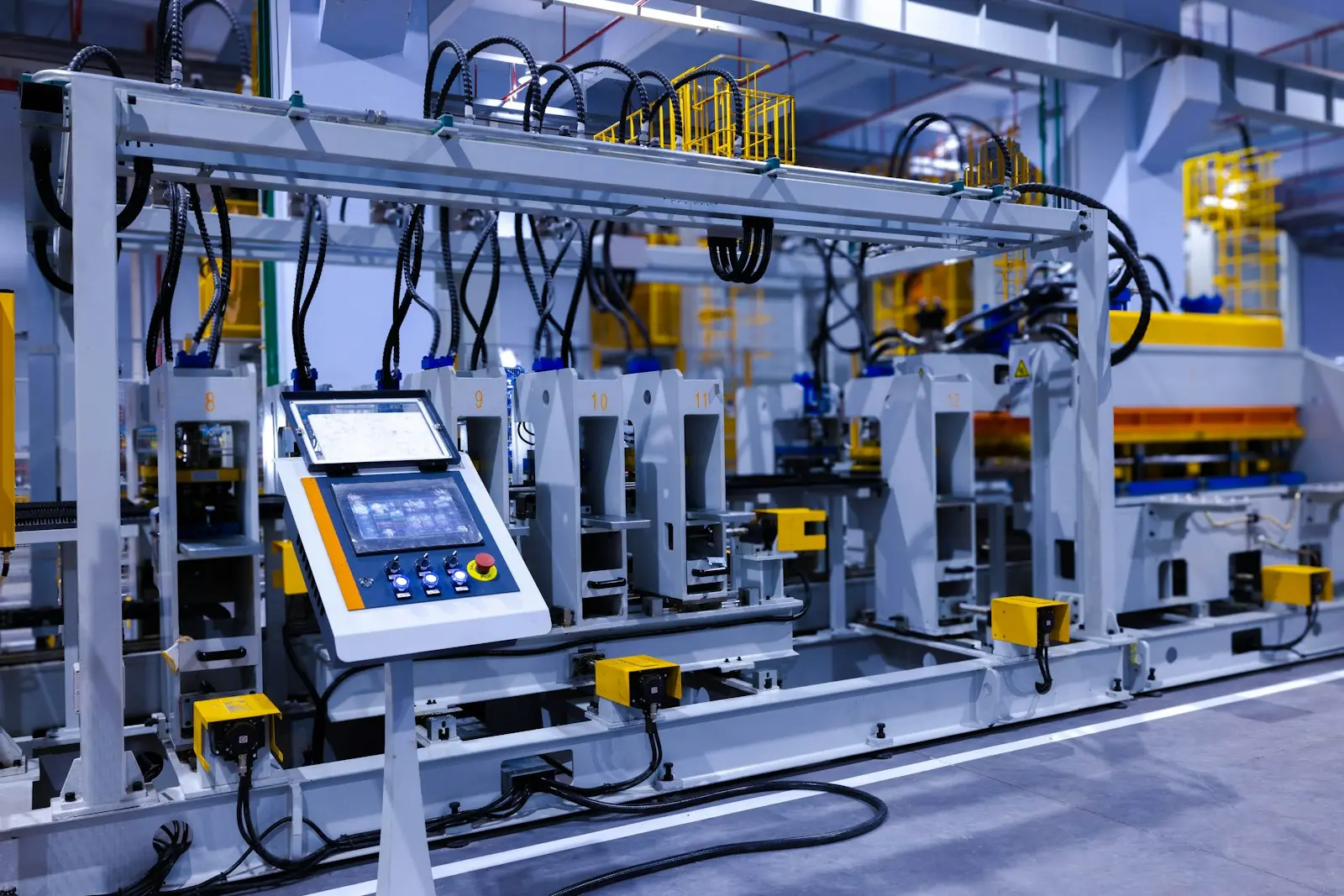 HMI touchscreen on an automated production machine
