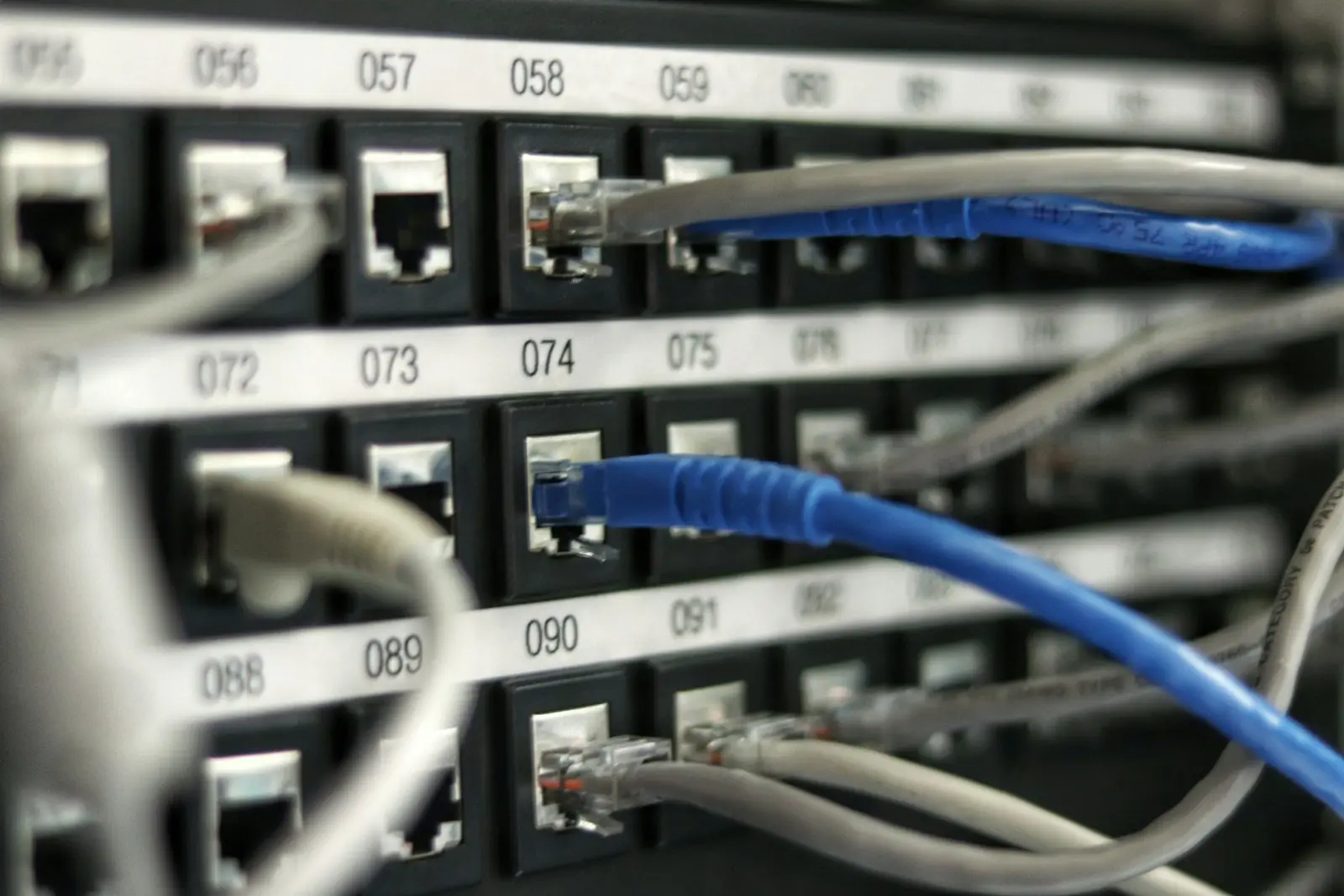 Industrial Ethernet patch panel carrying plant data to the cloud