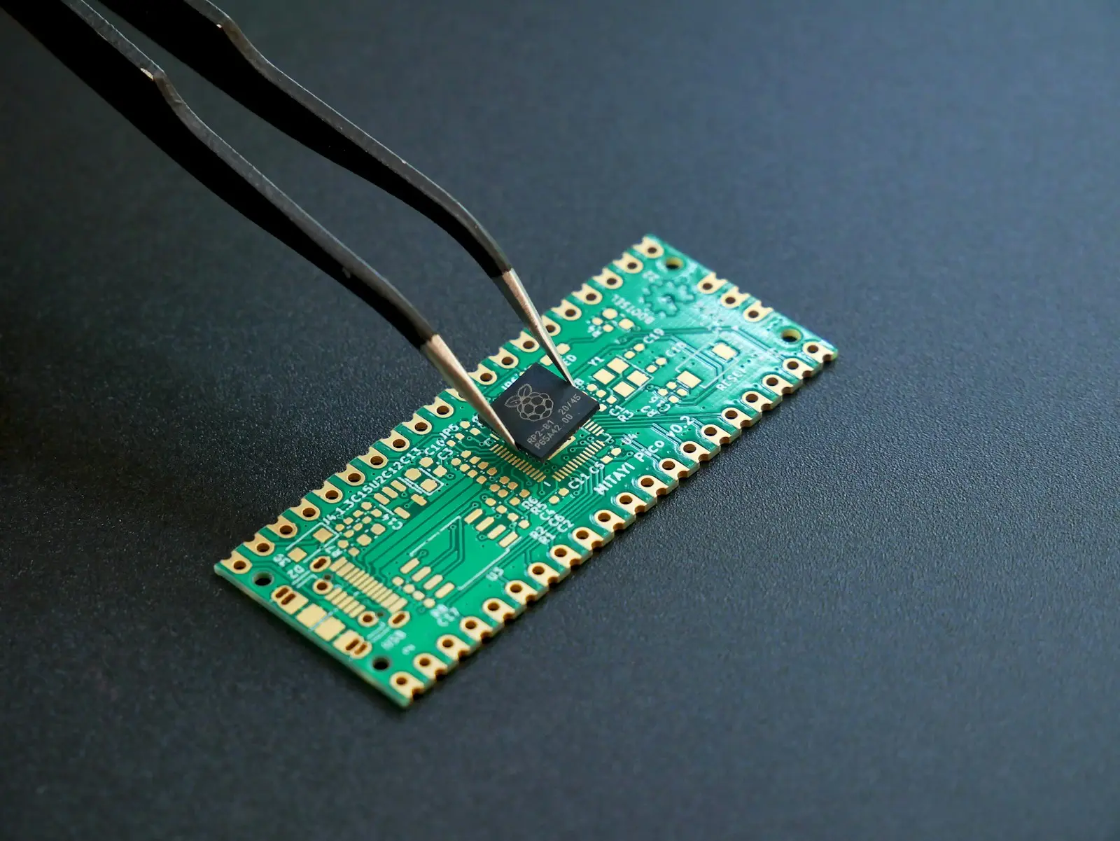 Placing a surface-mount component on a printed circuit board